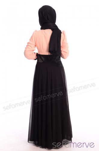 Lachsrosa Hijab Kleider 0401-05