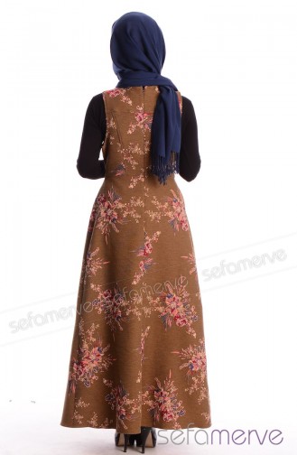 Brown İslamitische Jurk 0480-04