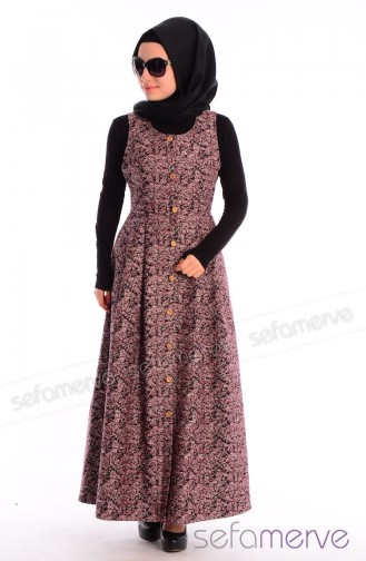 Rosa Hijab Kleider 0480-08