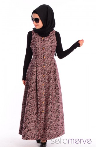 Rosa Hijab Kleider 0480-08