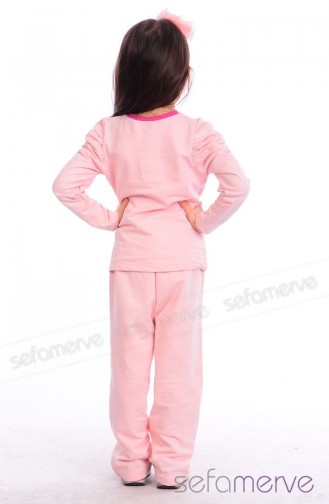 Kız Çocuk Pijama Takımı 26648-01 Pudra