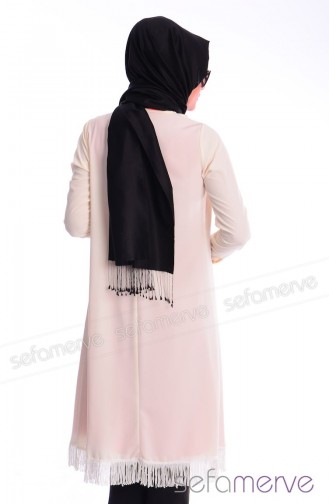 Hırka Tunik İkili Takım 5160-04 Fuşya Ekru