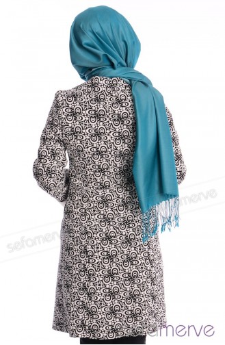 Tesettür Kap 5159-01 Siyah Beyaz