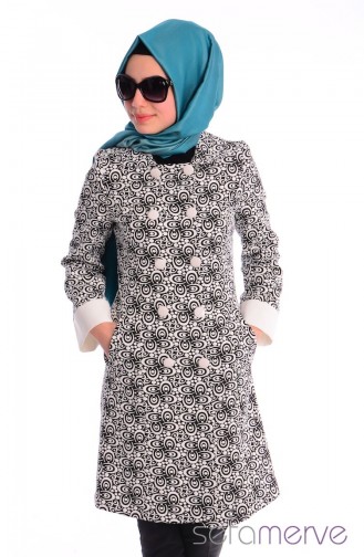 Tesettür Kap 5159-01 Siyah Beyaz