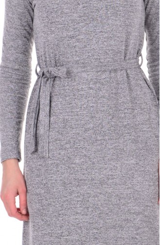 Triko Elbise 4371-03 Gri