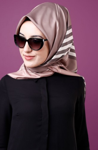 Karaca İthal Twill Eşarp 9023 10 Gül Kurusu Gri