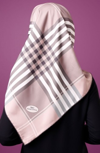 Karaca İthal Twill Eşarp 9023 10 Gül Kurusu Gri