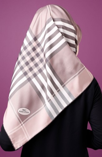 Karaca İthal Twill Eşarp 9023 10 Gül Kurusu Gri