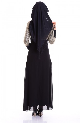 Abendkleid mit Pailetten 2369-04 Schwarz 2369-04