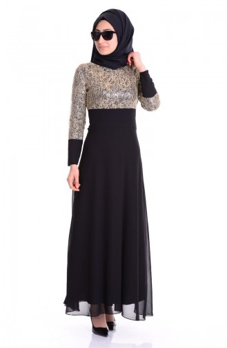 Abendkleid mit Pailetten 2369-04 Schwarz 2369-04