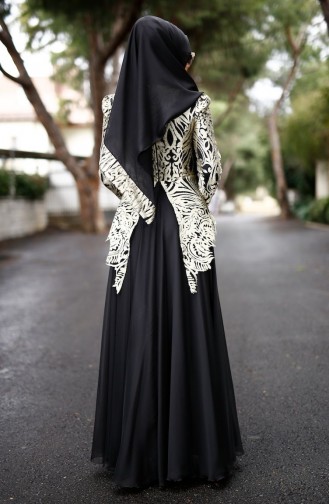 Black Hijab Evening Dress 0004-01