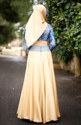 Saxe Hijab Evening Dress 0022-01