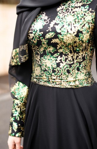Green Hijab Evening Dress 0035-01