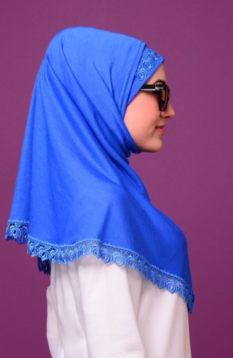حجاب من الدانتيل لون ازرق  14