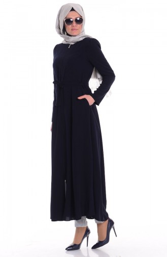 Abaya mit Gürtel 0448-02 Dunkelblau 0448-02