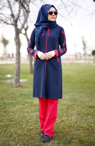 Eşofman Takım 402015-09 Lacivert Fuşya