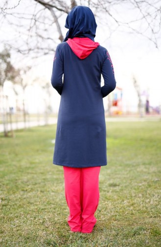 Eşofman Takım 402015-09 Lacivert Fuşya