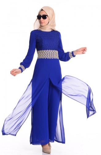 Şifon Astarlı Tulum Elbise 52414-05 Saks