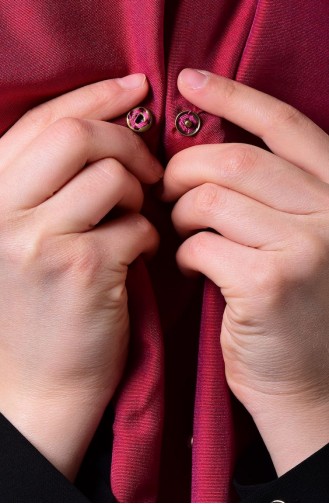 Fuchsia Snap Button Shawl 1-11