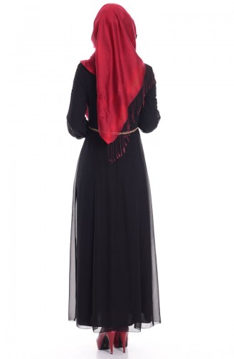 Schwarz Hijab Kleider 52418-02