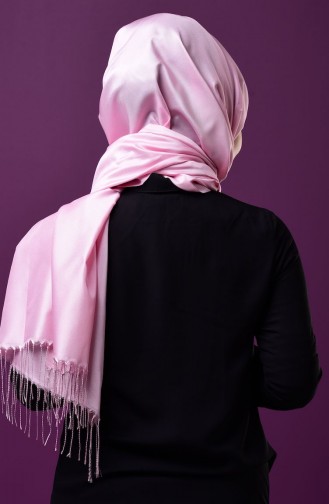 Pink Sjaal met Drukknoop 1-08