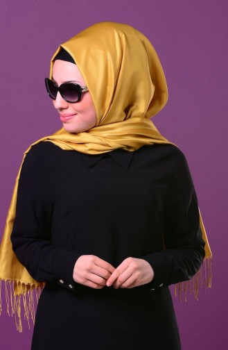 Mustard Snap Button Shawl 2-01