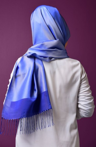 Blue Sjaal met Drukknoop 1-10