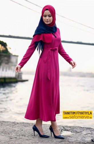 Fuchsia Hijab Dress 4150-01