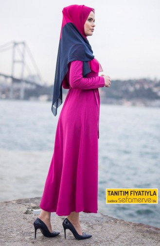 Fuchsia Hijab Dress 4150-01