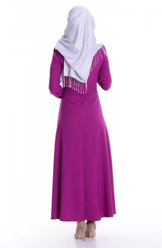 Plum Hijab Dress 2372-04