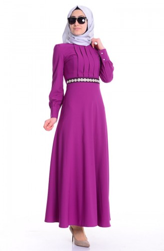 Plum Hijab Dress 2372-04