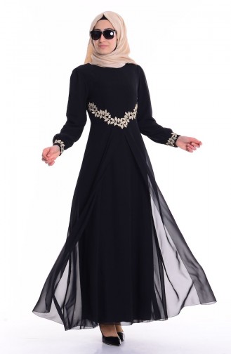 Chiffon Dress 52419-02 Black 52419-02