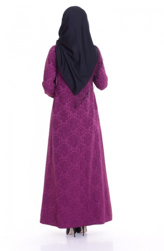 Fuchsia Hijab Dress 7256-13
