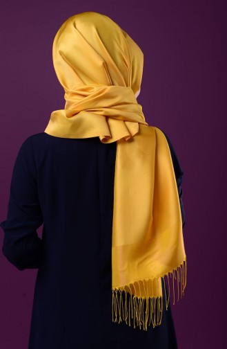 Saffron Colored Snap Button Shawl 1-33