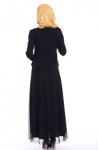 Düğme Detaylı Krep Elbise 55851-01 Siyah