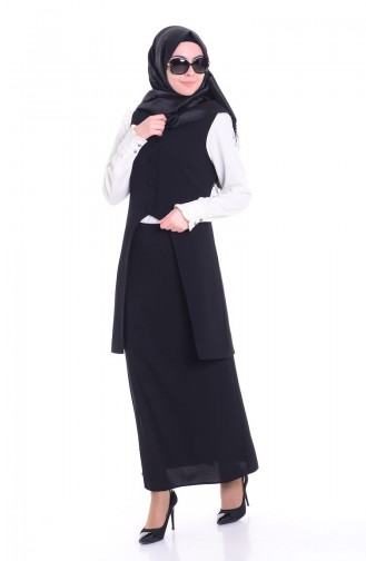 Etek Yelek İkili Takım 3102-06 Siyah