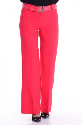 Pantalon a Ceinture 3068-12 Rouge 3068-12