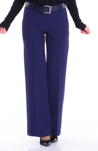 Belted Trousers 3068-13 Light Navy Blue 3068-13