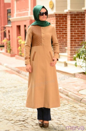 Şükran Kaşe Pardüse Kap 35491K-02 Camel