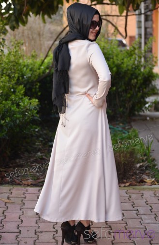 Şükran Dress 4101-01 Cream 4101-01