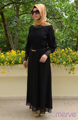 Black İslamitische Avondjurk 4118-01