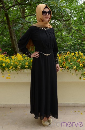 Black İslamitische Avondjurk 4118-01