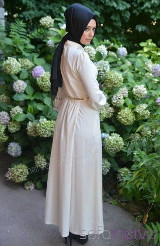 Şükran Tulum Elbise Y4062-04 Ekru