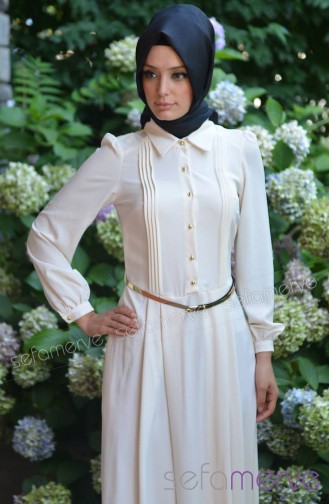 Şükran Tulum Elbise Y4062-04 Ekru