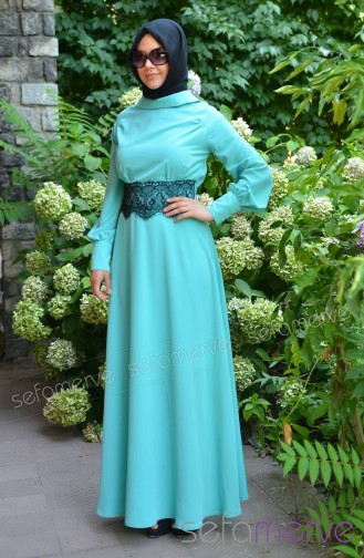 Robe Hijab Vert menthe 4077-03