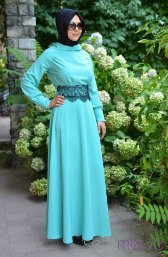Robe Hijab Vert menthe 4077-03