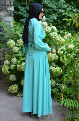 Robe Hijab Vert menthe 4077-03