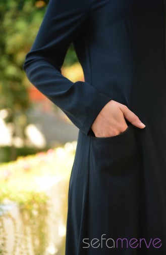 Navy Blue Abaya 35495-02