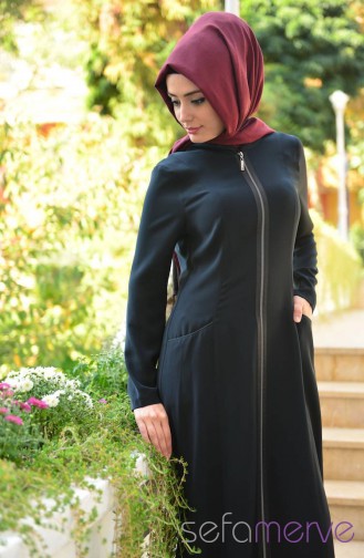 Navy Blue Abaya 35495-02