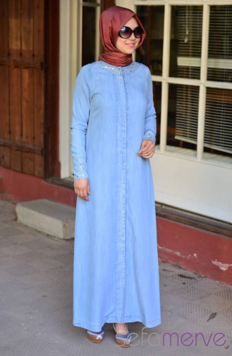 Şükran Kot Ferace Yeni Sezon 35469-01 Buz Mavi